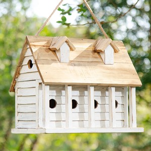 Nichoir rustique en bois de Sheesham avec véranda |   Vente en gros de nichoirs à oiseaux artisanaux pour le jardin - Product Image 6