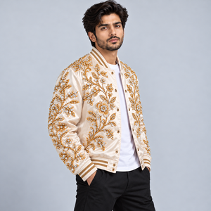 Chaqueta Bomber de Satén con Pedrería de Lujo, Estilo Diamante, con Cristales Brillantes, Elegante, para Fiestas Nocturnas, Ropa de Calle Moderna - Product Image 2