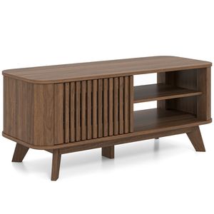 Tavolino da Caffè Rettangolare con Ripiani Regolabili e Vano Portaoggetti, Arredamento per Soggiorno in Metallo e Legno - Product Image 6