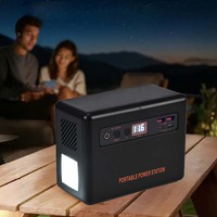 Station d'alimentation portable à onde sinusoïdale modifiée 200W avec lumière LED pour le camping en plein air, la maison et les situations d'urgence