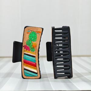 Fashionable Resin Hair <b>Clip</b> With Checkerboard Pattern For Women's Accessories - Product Image 1