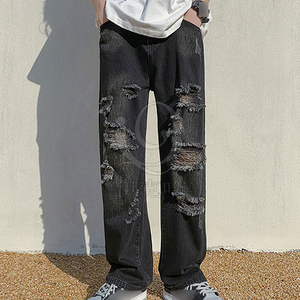 Wholesale Price Men Denim Jeans <b>Pant</b> New Arrival Baggy Jeans Casual Wear Straight Harem Denim <b>Pants</b> OEM Serviced - Product Image 3