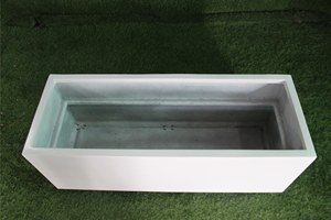 Modern <b>Rectangular</b> FRP Planter Box Outdoor <b>Flower</b> <b>Pot</b> with Wheels Lightweight Weather Resistant Fiberglass Garden Planters - Product Image 5