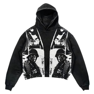 Sudadera de lana de algodón 100% personalizada al por mayor para hombre Sudadera con capucha de hombro caído bordada para estampado abullonado ropa informal de invierno sólida - Product Image 2