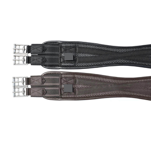 Sangle anatomique pour cheval avec doublure en polaire, finition en cuir, design confortable, boucles et anneaux réglables, équipement équestre personnalisé - Product Image 2
