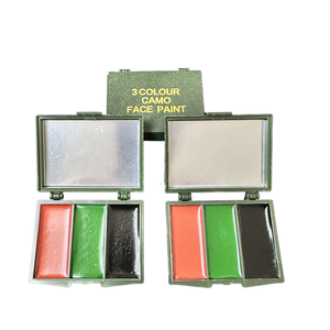 <span class=keywords><strong>Kit</strong></span> de <span class=keywords><strong>peinture</strong></span> pour le visage et le corps <span class=keywords><strong>camouflage</strong></span> 3 couleurs Palette de maquillage noir vert brun avec miroir pour la chasse et la dissimulation - Product Image 2