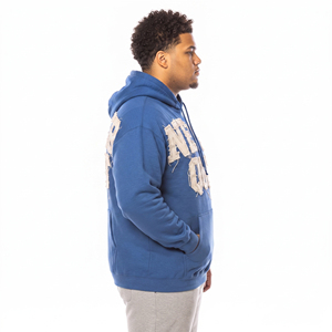 Custom <b>Men</b>’s Plus Size Distressed Embroidery Heavyweight Fleece Hoodie Oversize <b>Pullover</b> Baggy Long Sleeve Embroidery <b>Men's</b> Hood - Product Image 3