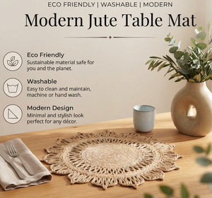 Napperons de table en jute de luxe TANARI TRI-813, antidérapants, lavables, design bohème, disponibles en gros, exportateur de Delhi - Product Image 4