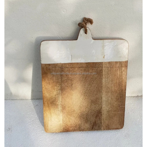 Planche à découper de cerise en bois rectangulaire de luxe fait à la main planche à découper de cuisine en bois dur plateau de découpe rustique - Product Image 4