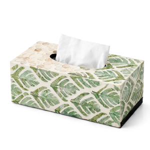 Caja de pañuelos con incrustaciones de nácar, hecha a mano, decorativa, para el hogar, hotel, baño y dormitorio, proveedor mayorista - Product Image 1