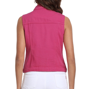 Gilet en jean respirant et élégant pour femme – Sans manches, tendance streetwear, coupe classique ajustée, tenue décontractée - Product Image 2