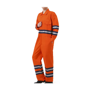 Factory of 190GSM 100% Cotton High Visibility Reflective Orang Work Uniform Boilersuit <b>Overalls</b> Coverall Working Safety Clothing - Product Image 1