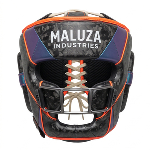 Casque de boxe professionnel en cuir respirant, protection du nez et des joues, équipement durable pour hommes, idéal pour le MMA et le sparring - Product Image 1