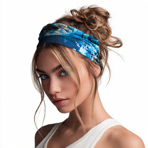 Ponytail Non-slip Jersey Knit Workout <b>Headband</b> Printed <b>Headband</b> Pony Scrunchy Function Animal Print Stretch <b>Headband</b> Ponytail - Product Image 3