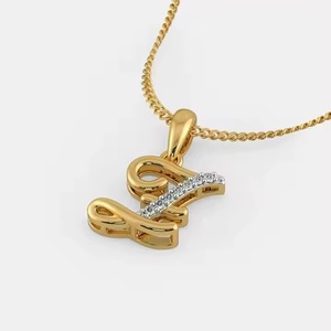 14K <b>Solid</b> <b>Gold</b> Letter Z <b>Pendant</b> With Moissanite Channel Setting Classic Unisex Everyday Wear - Product Image 4
