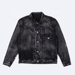 mens <b>black</b> <b>jean</b> <b>jacket</b> wholesale | <b>black</b> denim | mens denim <b>jacket</b> factory supplier | US Factory Supply - Product Image 5