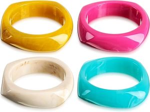 Elegantes brazaletes de color turquesa con incrustaciones de resina de latón para mujer, joyería hecha a mano para regalar, producto fabricado por Flatant Exports - Product Image 6