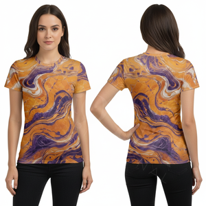 Camiseta de Yoga Personalizada de Poliéster de Alta Calidad OEM ODM, Ropa Deportiva, Top de Gimnasio, Manga Corta, Transpirable, Elástica, de Color Sólido - Product Image 3