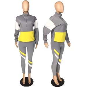 ชุดวอร์มสไตล์ใหม่สำหรับผู้หญิง,ชุดวอร์ม2ชิ้นชุดวอร์มแขนยาวมีซิปสำหรับผู้หญิง - Product Image 5