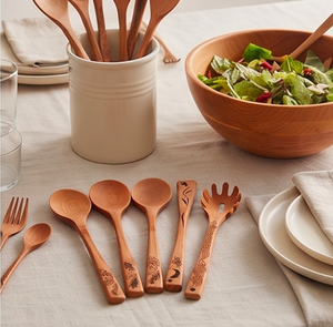 Elegante Juego de Cubiertos de Madera, Diseño Minimalista, Tallado a Mano, Ideal para Servir Té en Restaurantes, Cocina y Uso en Servicios de Catering - Product Image 4