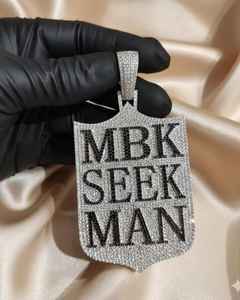 Pendentif personnalisé en argent 925 serti de diamants Moissanite, style Hip Hop, pour homme et femme, bijoux Hip Hop, breloques initiales. - Product Image 6