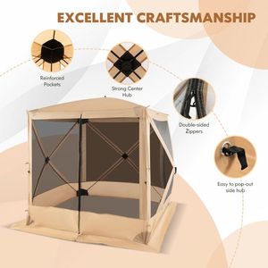 Gazebo Plegable de 6.7 x 6.7 Pies con Mosquitera y Bolsa de Transporte - Product Image 5