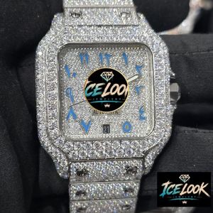 Montre automatique de luxe pour homme ICELOOK, boîtier carré en acier inoxydable, verre saphir, fermoir caché à bouton-poussoir, 20 mm, 40 mm, style plongeur - Product Image 4