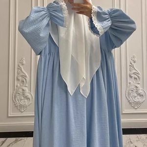 ชุดเดรสยาวสำหรับละหมาดของผู้หญิงมุสลิมในเดือนรอมฎอน เรียบง่าย สไตล์มุสลิม ชุดอีด จาลาบียะห์ เคบายา ดูไบ อบายา ตุรกี คาฟตัน เสื้อผ้าอิสลาม อาหรับ - Product Image 5
