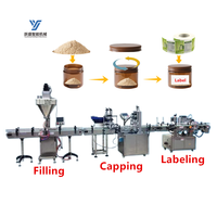 Ligne de production de machines de remplissage automatiques pour bouteilles et pots de 20g, 100g, 200g, pour épices chiliennes, poudre de cacao et lait en poudre, personnalisable