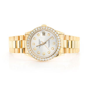 Montre à quartz unisexe en acier inoxydable personnalisée avec moissanite incrustée, style hip-hop, bracelet de 20 mm et cadran en verre - Product Image 1