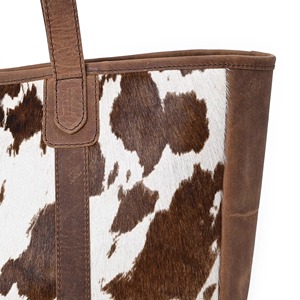 Bolso Tote de Cuero Vacuno con Pelo, Estilo Vintage, Gran Capacidad, Portátil, de Cuero Genuino - Product Image 4