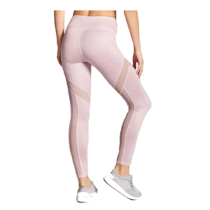 Leggings de yoga de cintura alta para mujer, sin costuras, de color liso, con efecto lavado, de manga corta, con espalda en V, hasta el tobillo, elásticos, de Spandex/Poliéster, 205g - Product Image 4