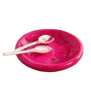 Plato de Servir Ligero, Hecho a Mano, de Resina Ecológica Pulida, Sin Recubrimiento, Color Rosa Personalizado, Apto para Lavavajillas, Moderno - Product Image 1