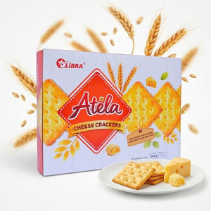 ขายส่งขนมขบเคี้ยวอบกรอบรสครีม Atela Cheese Crackers 204 กรัม รับผลิตแบบ ODM OEM พร้อมบริการจัดส่งตัวอย่าง - Product Image 2