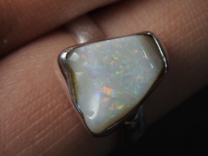 Australian Natural Polished Silver <b>Opal</b> Classic Wedding & Party Gift <b>Ring</b> for Her Fashion Jewelry New Arrival - Product Image 2