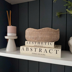 Round <b>Storage</b> <b>Basket</b> Eco Friendly Decorative <b>Wicker</b> Organizer Tray Rustic Elegant Home <b>Storage</b> <b>Basket</b> for Living Room Bedroom - Product Image 4