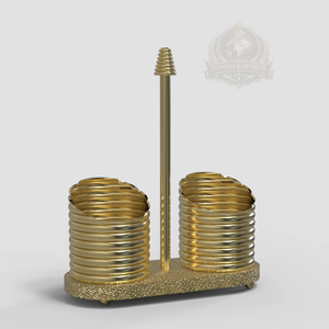 ที่ใส่กระดาษทิชชูแบบปรับได้ ชั้นเดียว สแตนเลสสีทอง ดีไซน์หรูหราทันสมัย พร้อมลายปาเลสไตน์สีทอง สำหรับห้องน้ำ - Product Image 1