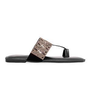 Chappal étnico negro para mujer - Product Image 4