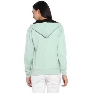 Sweat-shirt à capuche zippé pour femme, coupe classique, en coton, couleur unie, décontracté, unisexe, pour le printemps, tricoté, avec fermeture éclair intégrale, de BD - Product Image 2