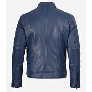 Chaqueta de Cuero Genuino de Vaca Azul para Hombre, Modelo 2026, OEM, Superventas, Alta Calidad, Bajo MOQ, Precio Bajo, Chaqueta de Invierno con Calefacción, a la Moda - Product Image 2