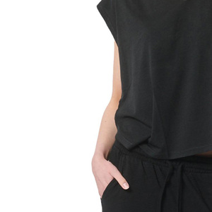 Women's Solid Casual Breathable <b>Flowy</b> Tank <b>Top</b> with Jersey Fabric ODM Supply - Product Image 3