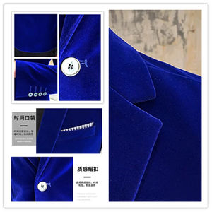 Blazer de Terciopelo para Hombre, Corte Entallado, Cierre de un Botón, Chaqueta de Lujo para Fiesta, Boda, Graduación, Abrigo Formal Elegante, Moda Masculina - Product Image 2