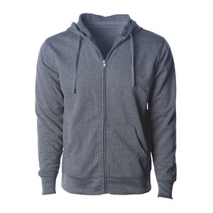 Sweat à capuche pour homme personnalisé, hiver, tissé, vintage, délavé, gris-brun, entièrement zippé, avec double fermeture éclair et motif lettres - Product Image 1