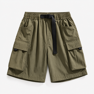 Nuevos pantalones cortos cargo casuales de verano para hombre con estampado de ganso, ajuste holgado, estilo urbano, cintura elástica con cordón, multibolsillos, para playa y surf. - Product Image 6