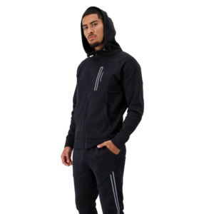 Conjunto Deportivo para Hombre con Capucha, Sudadera con Cierre Completo y Pantalones, Color Sólido, Estilo Casual para Otoño, Corte Regular, Bolsillos Laterales - Product Image 3