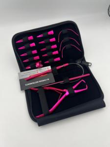 Kit de Herramientas para Extensiones de Cabello Color Rosa Metálico, Precio al por Mayor, Acero Inoxidable de Grado Quirúrgico, Logotipo Personalizado, Alicates de Bucle, Tijeras - Product Image 3