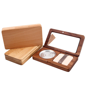 Custom Wooden <b>Makeup</b> Palette <b>Box</b> with Mirror Refillable Cosmetic Compact Case OEM ODM - Product Image 5