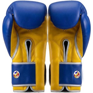 Guantes de Boxeo DF-BGAby2 de 16 oz con Cierre de Velcro Azul/Amarillo para Sparring, MMA, Gimnasio, Artes Marciales, Kickboxing, Entrenamiento, Adultos - Product Image 3
