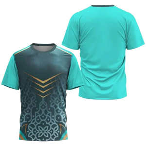 Camisetas Deportivas Sublimadas Personalizadas para Hombre, Nuevo Diseño Liso de Poliéster con Nombre del Equipo y Logotipo, Ropa Deportiva de Manga Corta Tejida - Product Image 6