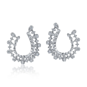 Pendientes de Aro de Plata 925 de Lujo con Diamante de Corte Brillante Redondo para Mujer, Joyería de Boda - Product Image 2